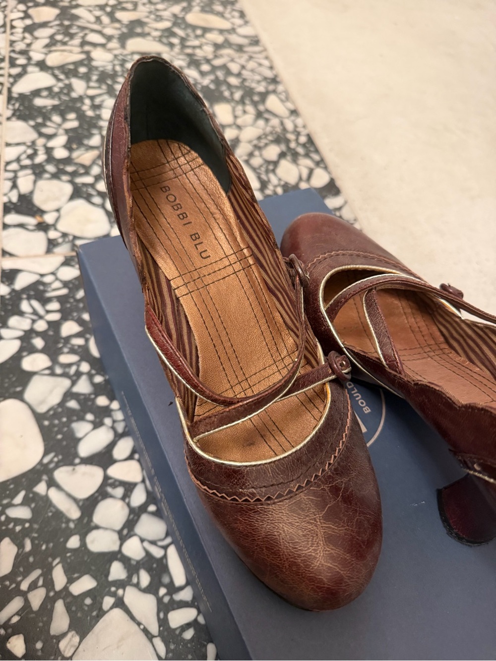 Bobbi Blu Women's Brown Mary Jane Heels with Strap